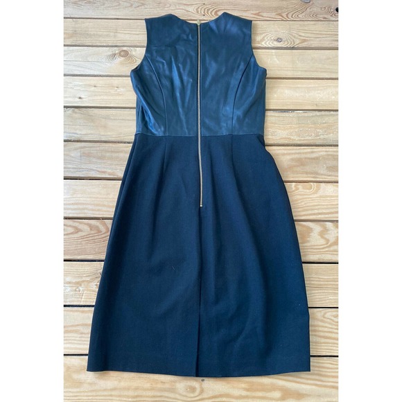 BANANA REPUBLIC Sleeveless Faux Leather Dress Sz 2 - Picture 2 of 8